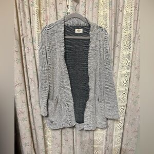 Marine Layer Birdseye Knit Blazer Cardigan – Black/White – Size Medium